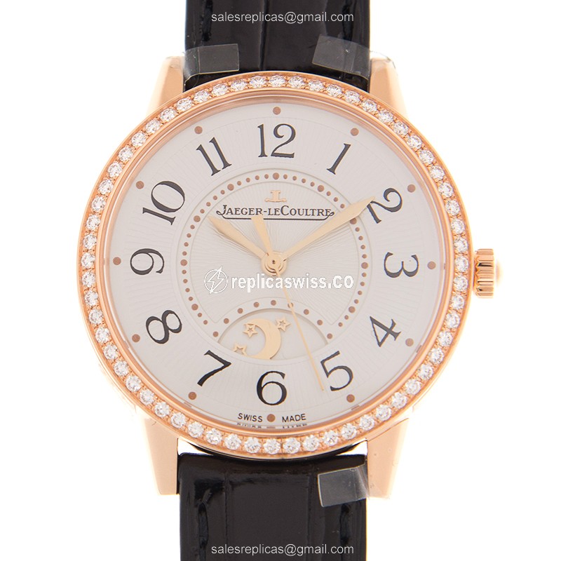 Jaeger-Lecoultre RENDEZ VOUS Replica in 18kt Rose Gold, Automatic Movement, Silver Dial Watch