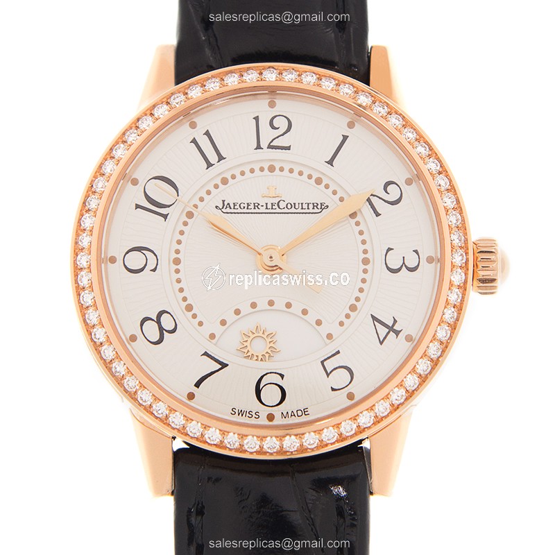 Jaeger-Lecoultre RENDEZ VOUS Replica in 18kt Rose Gold with White Dial & Automatic Movement Watch