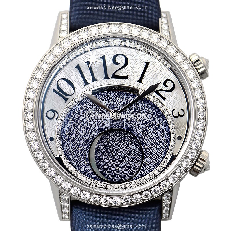 Jaeger-Lecoultre RENDEZ VOUS Replica in 18kt White Gold, Automatic Movement, Blue Dial Watch