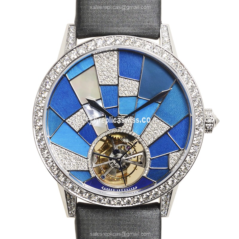 Jaeger-Lecoultre RENDEZ VOUS Replica in 18kt White Gold, Automatic Movement, Blue Dial Watch