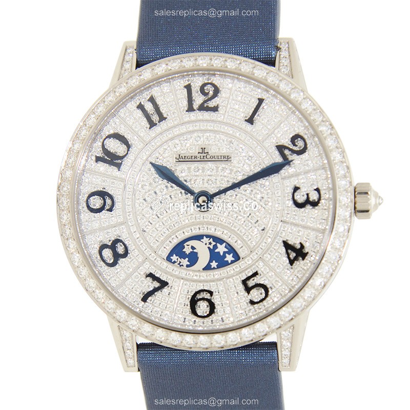 Jaeger-Lecoultre RENDEZ VOUS Replica in 18kt White Gold, Automatic Movement & Silver Dial Watch