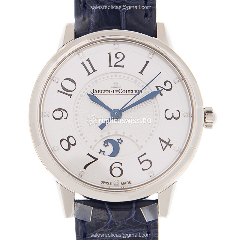 Jaeger-Lecoultre RENDEZ VOUS Replica in Stainless Steel, Automatic Movement, White Dial & Leather