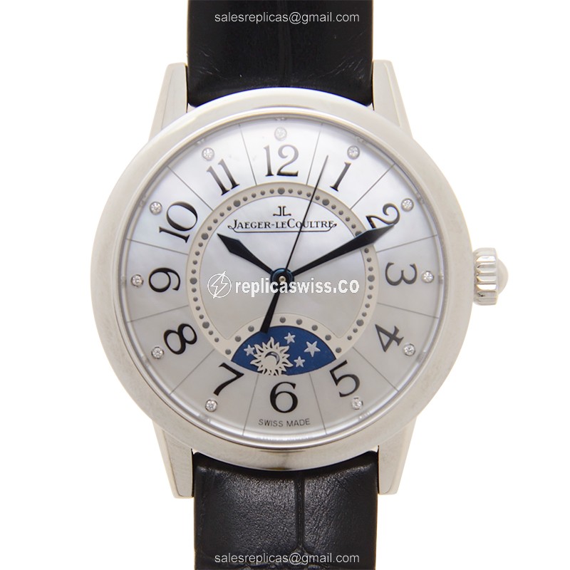 Jaeger-Lecoultre RENDEZ VOUS Steel Case Automatic | White Dial, Black Alligator Strap Watch