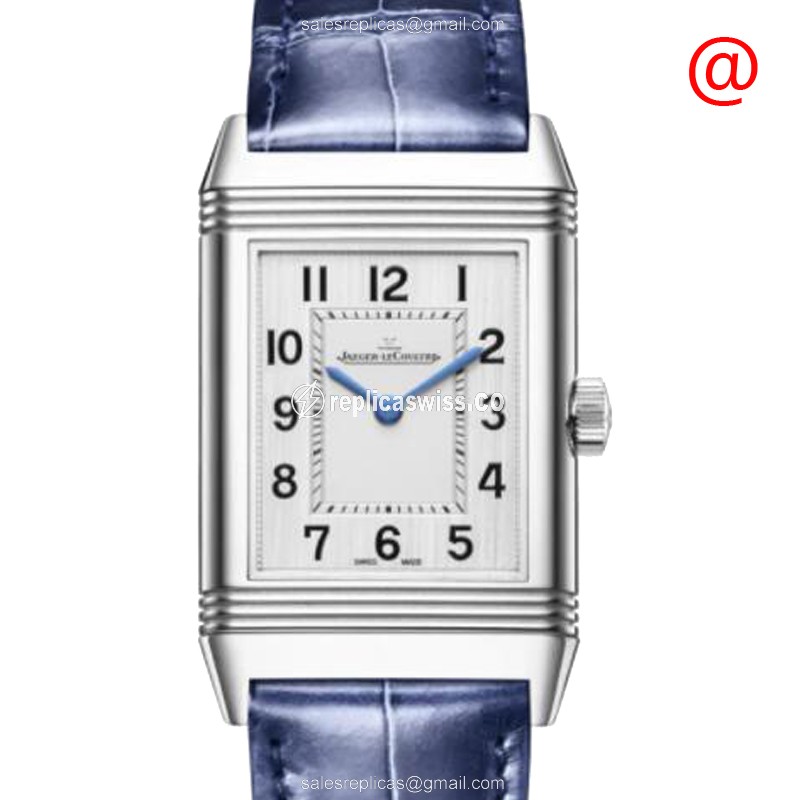 Jaeger-Lecoultre Reverso Q2518540 replica, Silver Dial, Quartz Movement, Alligator Blue Strap Watch