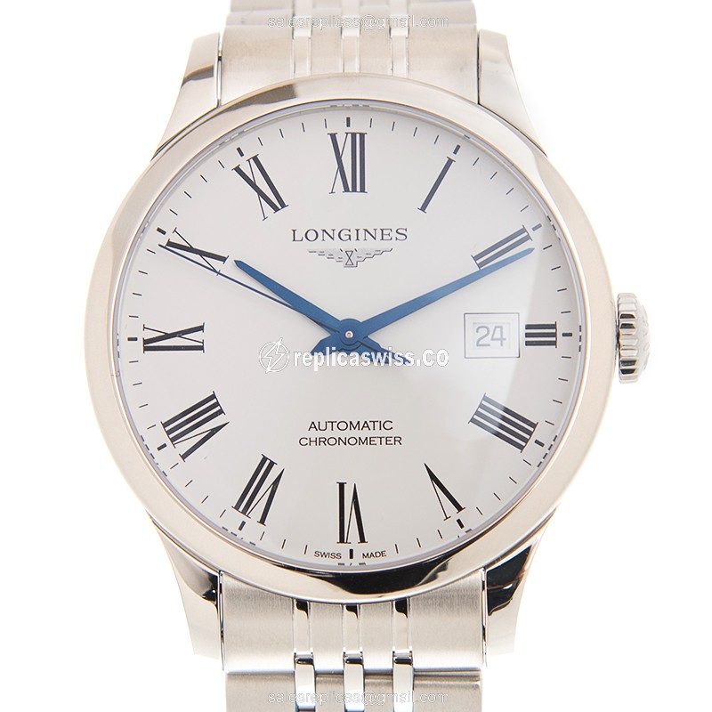L2.820.4.11.6 Longines Record Replica | White Dial | Stainless Steel Case & Band Watch