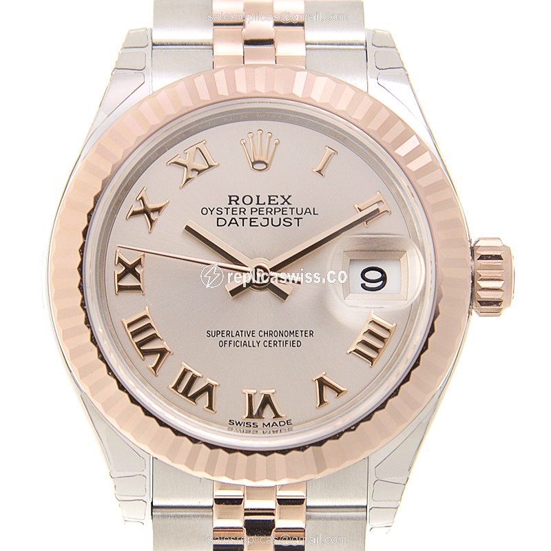 LADY DATEJUST 279171-0005 Replica by Rolex, Automatic Pink Dial, 18kt Gold Case & Bracelet Watch