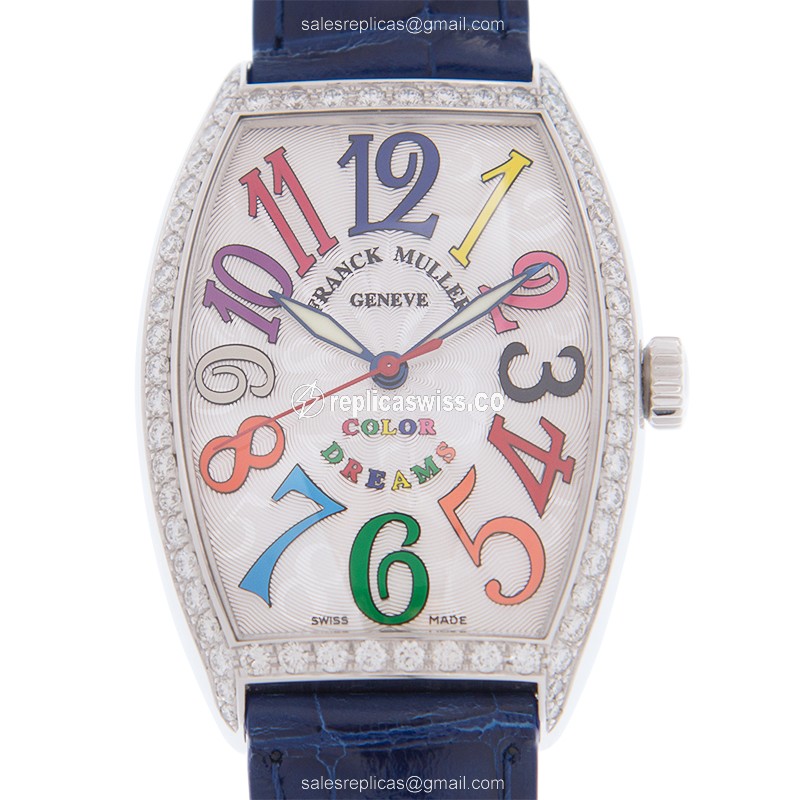Lavish Franck Muller 5851M SC COL Cintree Curvex Replica, Automatic, Silver Dial & Exquisite