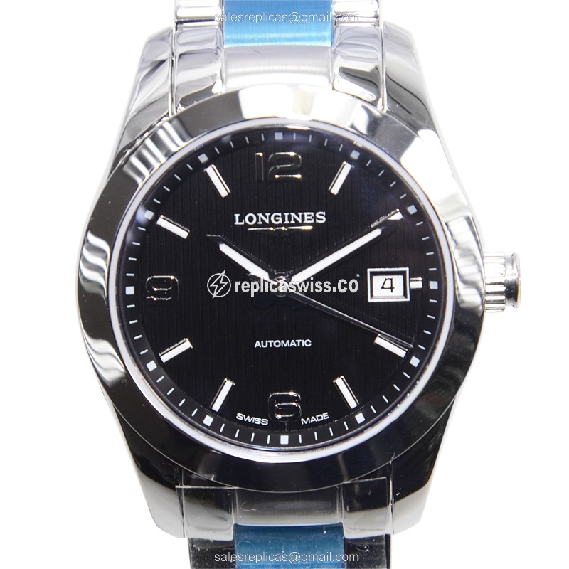 Longines Conquest Classic L2.285.4.56.6 Replica, Automatic Movement, Black Dial & Steel Case Watch