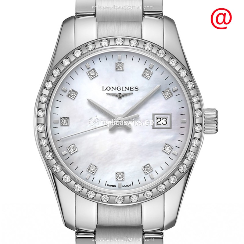 Longines Conquest Classic L2.286.0.87.6 Replica, White Dial, Stainless Steel Case with Diamond