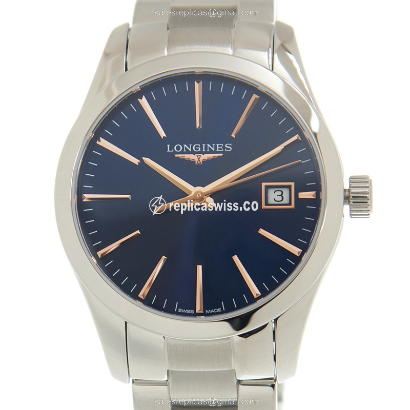 Longines Conquest Classic L2.386.4.92.6 Replica | Blue Dial | Stainless Steel Case & Strap Watch