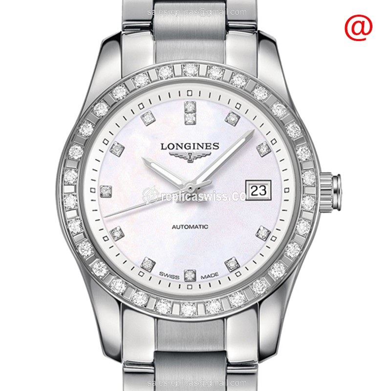 Longines Conquest Classic Replica in Stainless Steel with White Dial & Silver Steel Strap Watch