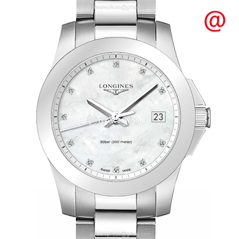 Longines Conquest L3.377.4.87.6 Replica in Stainless Steel, White Dial & Silver Steel Bracelet Watch