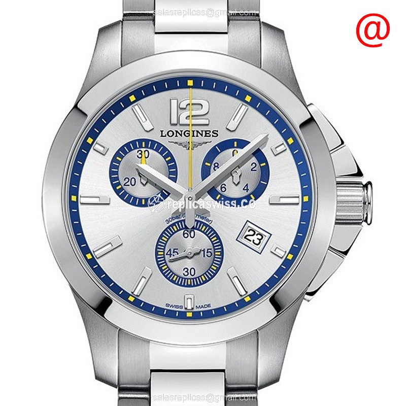 Longines Conquest L3.379.4.78.6 Replica in Stainless Steel, Silver Dial, Quartz Movement Watch