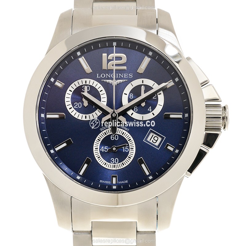 Longines Conquest L3.379.4.96.6 Replica: Blue Dial, Stainless Steel Case, Quartz Movement Watch