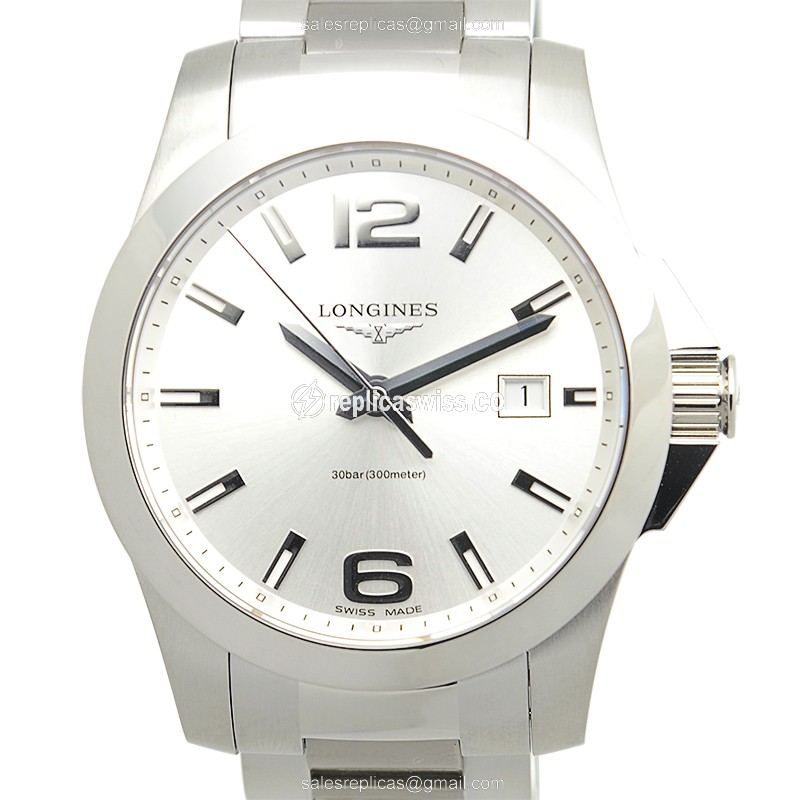 Longines Conquest L3.659.4.76.6 Replica, Silver Dial, Stainless Steel Case & Band Watch
