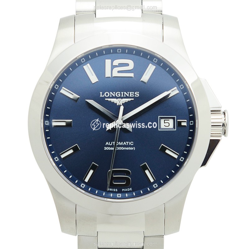 Longines Conquest L3.676.4.99.6 Replica, Automatic Movement, Blue Dial, Stainless Steel Case Watch