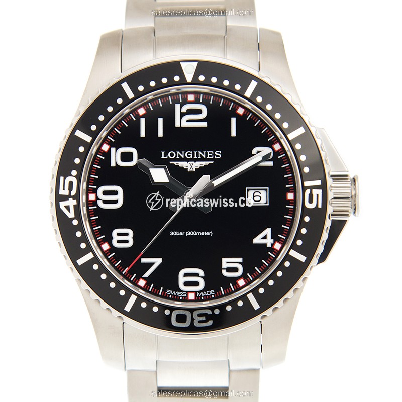 Longines Conquest L3.688.4.53.6 Replica in Black Dial & Stainless Steel Case Watch