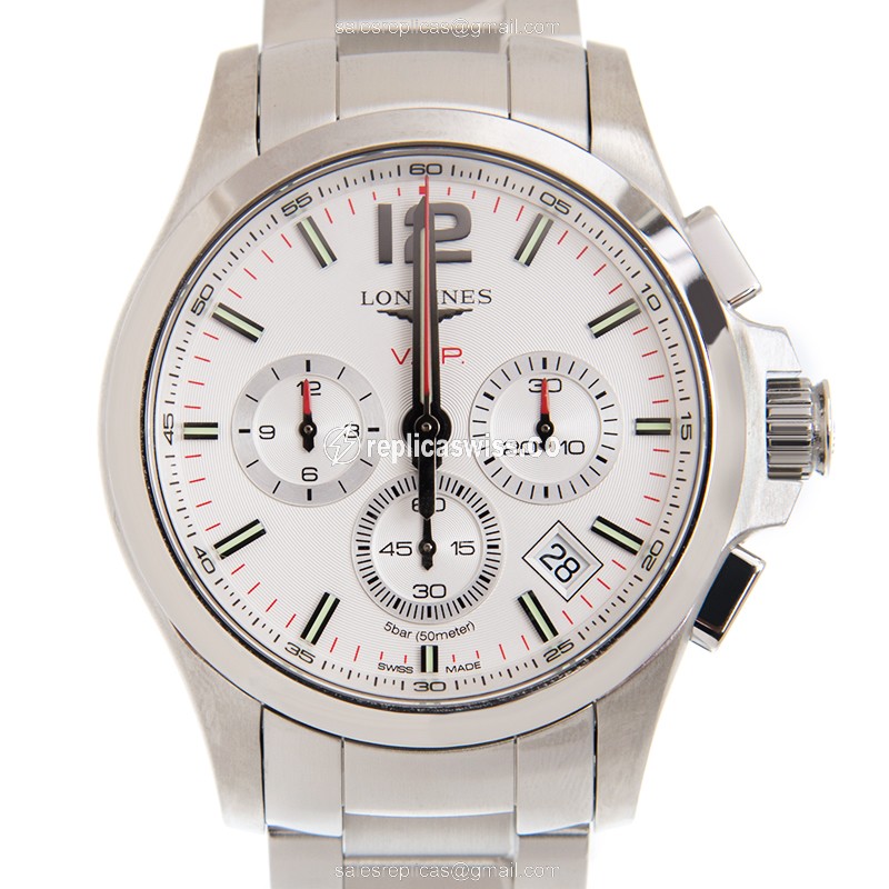 Longines Conquest L3.717.4.76.6 Replica, White Dial, Stainless Steel Case & Quartz Movement Watch