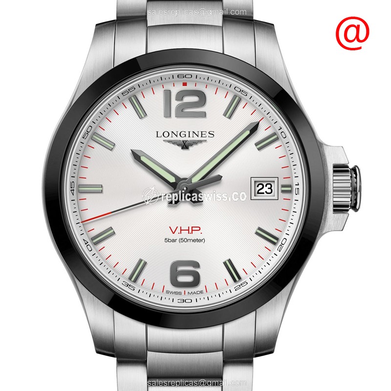 Longines Conquest L3.719.4.76.6 Replica in Stainless Steel with White Dial & Silver Clasp Watch