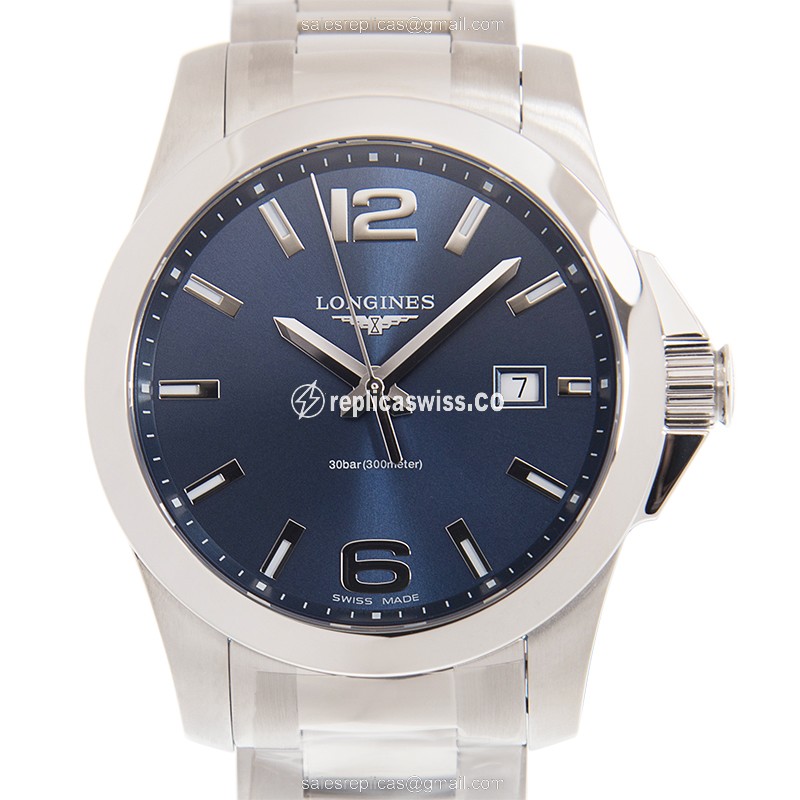 Longines Conquest L3.759.4.96.6 Replica, Automatic Movement, Blue Dial, Steel Case Watch