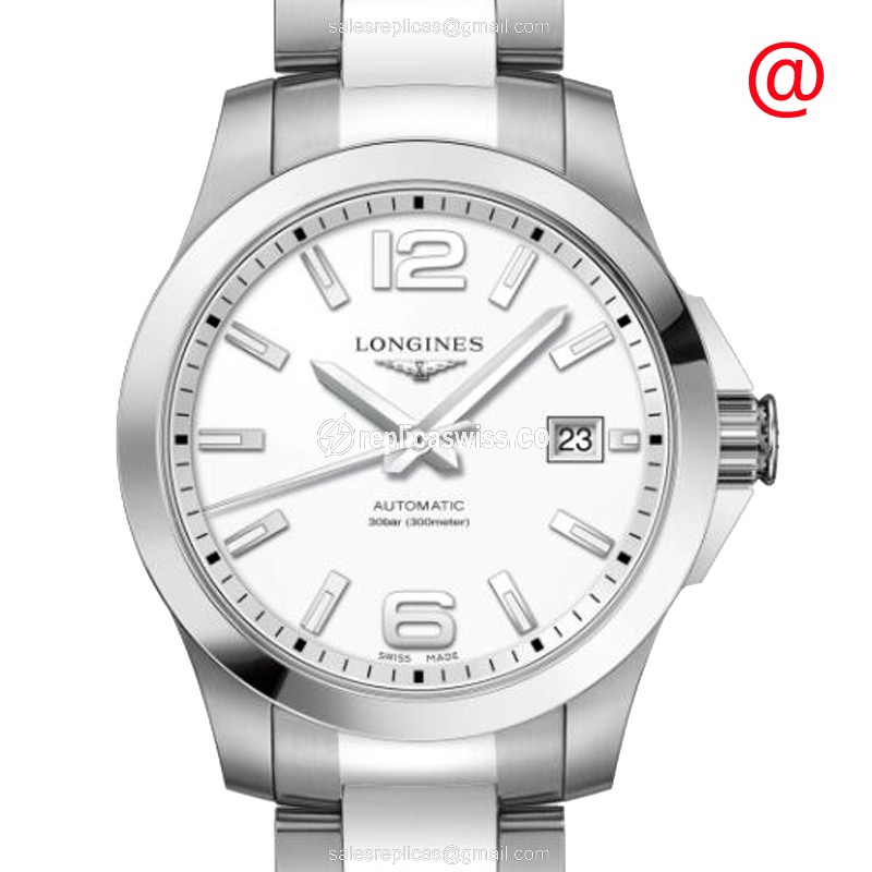 Longines CONQUEST L3.776.4.16.6 Replica, Automatic Movement, Stainless Steel Case, White Dial Watch