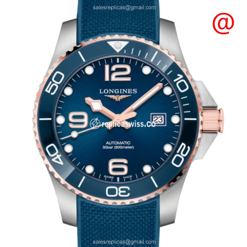 Longines CONQUEST L3.782.3.98.9 Replica, Automatic Blue Dial, Steel Case & Blue Rubber Strap Watch