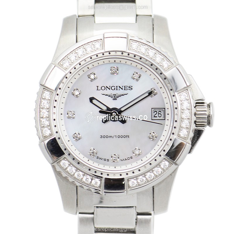 Longines CONQUEST Quartz Replica in Silver | Stainless Steel Case & Sapphire Crystal Watch