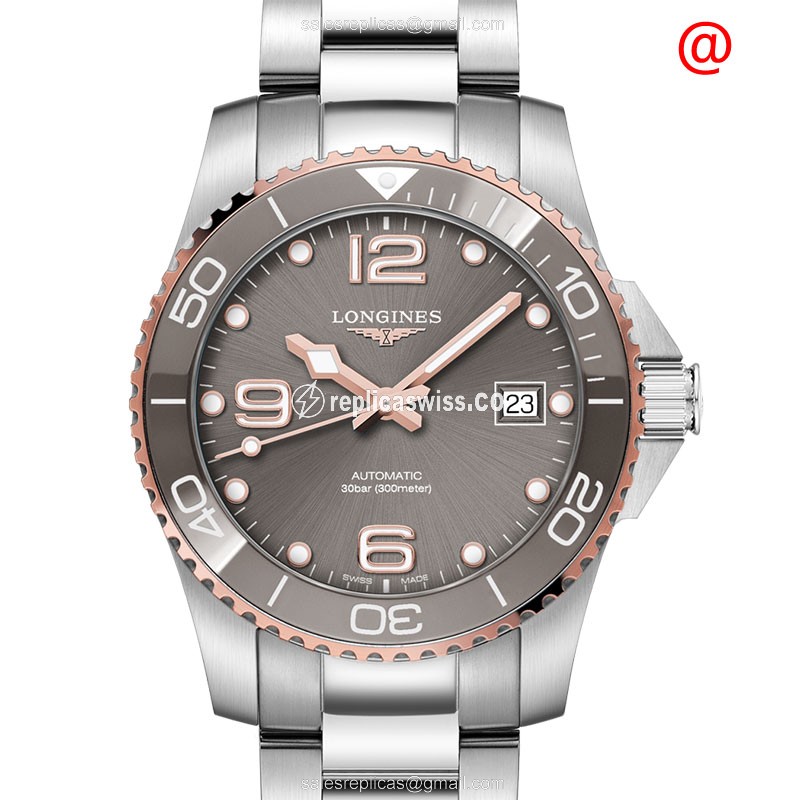Longines Conquest Replica in Steel Gray Dial, Automatic Movement Silver Steel Strap Watch