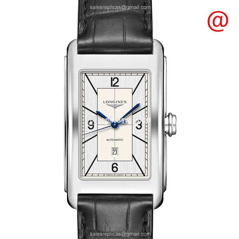 Longines Dolce Vita Automatic Replica, Silver Dial, Black Alligator strap Watch
