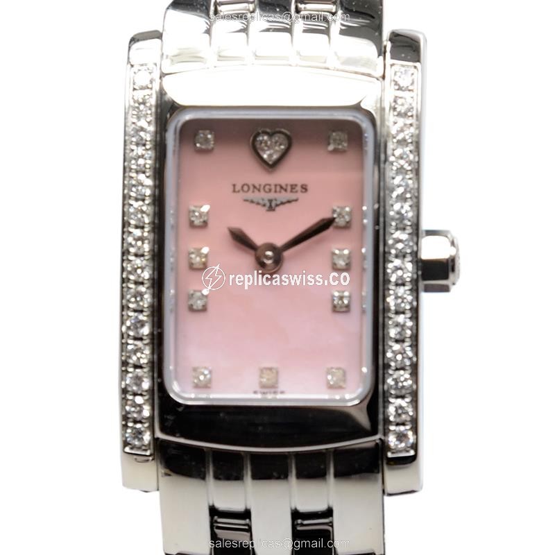 Longines Dolce Vita Replica | Pink Dial, Stainless Steel Case & Quartz Movement Watch