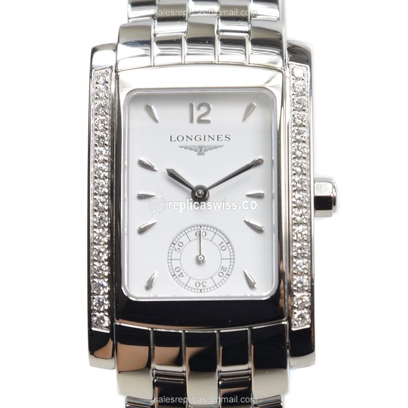 Longines Dolce Vita Stainless Steel Quartz Watch, White Dial & Silver Strap