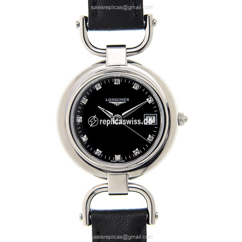 Longines Equestrian Replica in Stainless Steel Case | Black Dial & Sapphire Crystal Watch