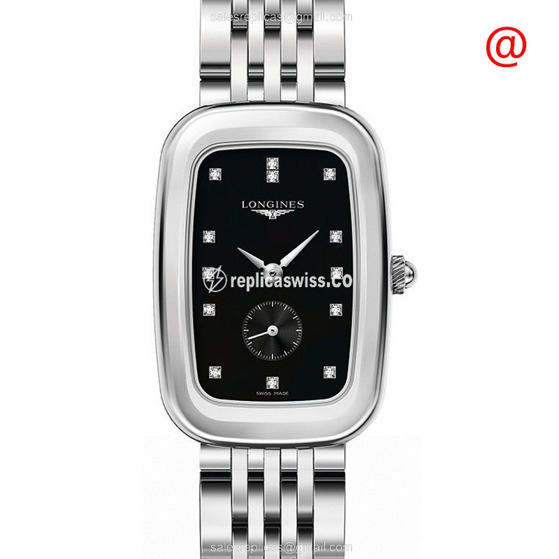Longines Equestrian Replica Watch in Stainless Steel, Black Dial, Quartz Movement