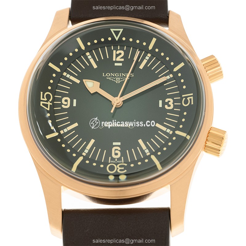 Longines Heritage Classic L3.774.1.50.2: Green Dial Bronze Case Automatic Watch