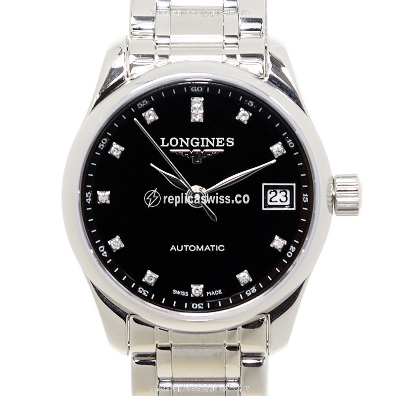 Longines L2.128.4.57.6 Master — Automatic Self-Winding, Black Dial & Stainless Steel Case Watch
