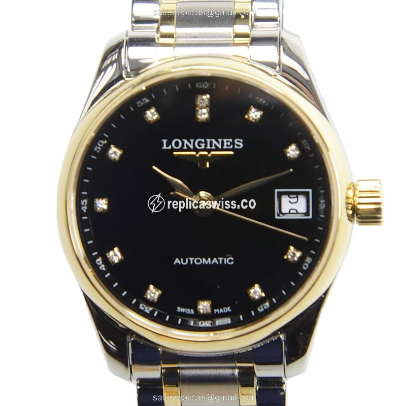Longines L2.128.5.57.7 Master | Automatic Movement | Black Dial | 18kt Gold Case Watch