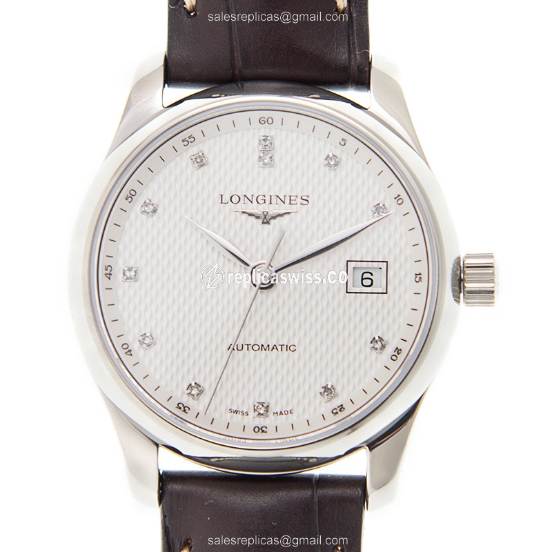 Longines L2.257.4.77.3 Master Replica, Automatic Movement, White Dial, Stainless Steel Case Watch