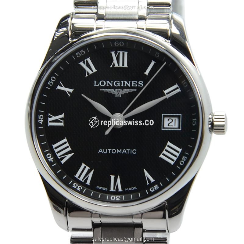 Longines L2.518.4.51.6 Master Automatic Watch, Black Dial & Stainless Steel Case