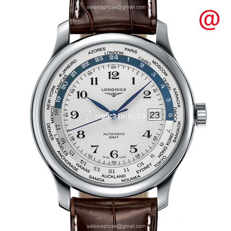 Longines L2.631.4.70.3 Replica, Automatic Movement, Silver Dial, Genuine Alligator Strap Watch