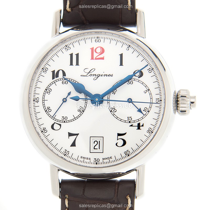 Longines L2.755.4.23.3 Master Automatic | White Dial, Brown Alligator Strap Watch
