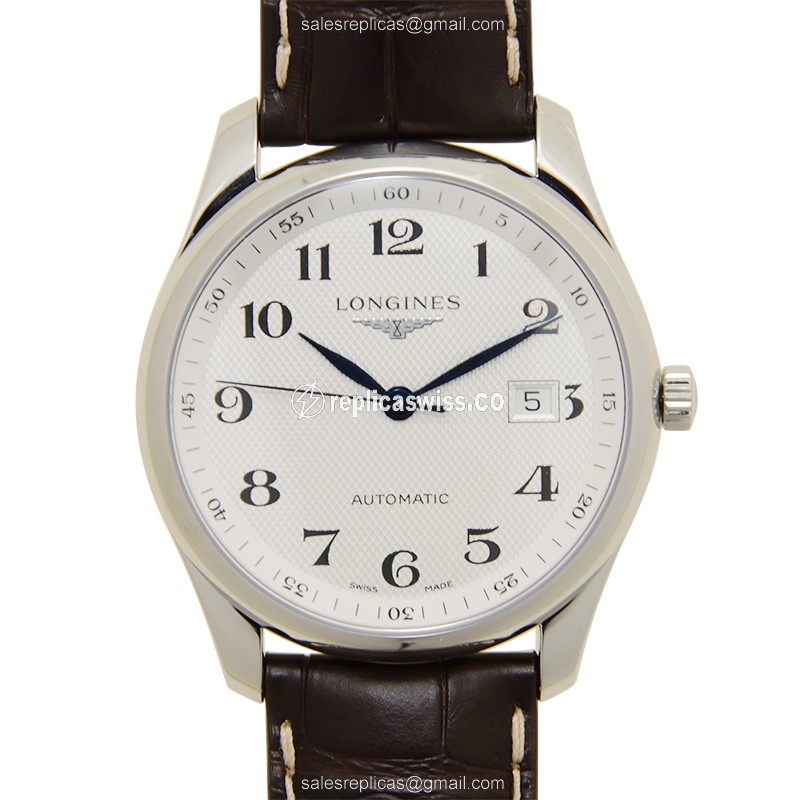 Longines L2.793.4.78.3 Replica Watch | Automatic Movement | White Dial, Brown Alligator Strap