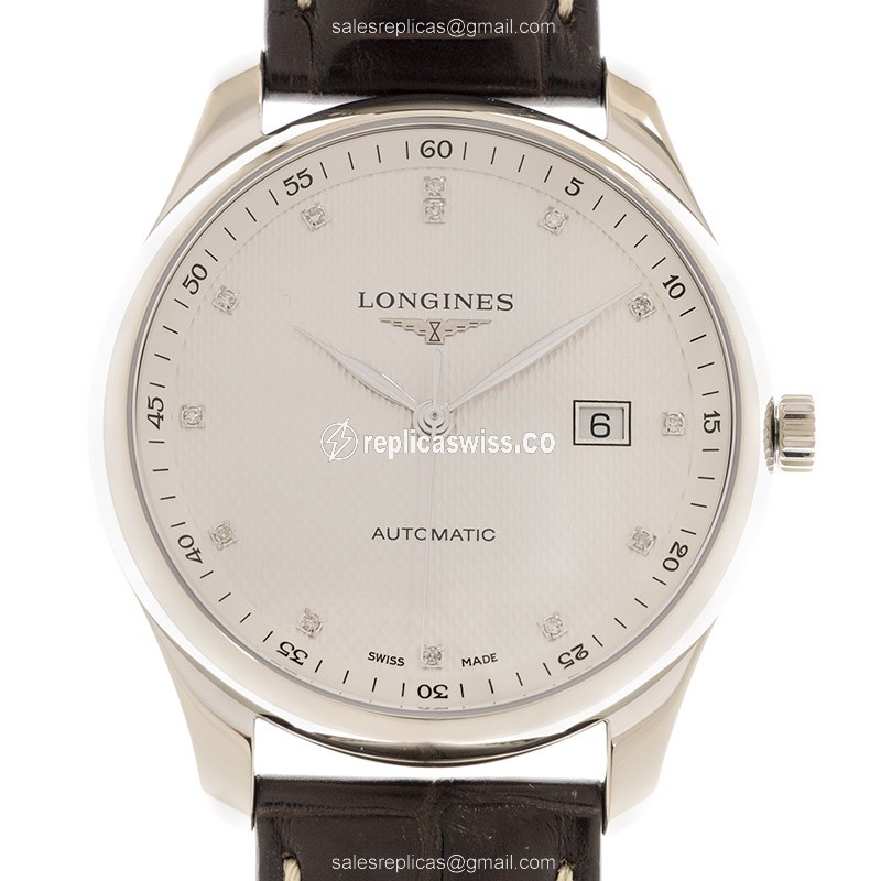 Longines L2.893.4.77.3 Master Automatic Replica | White Dial, Leather Strap Watch