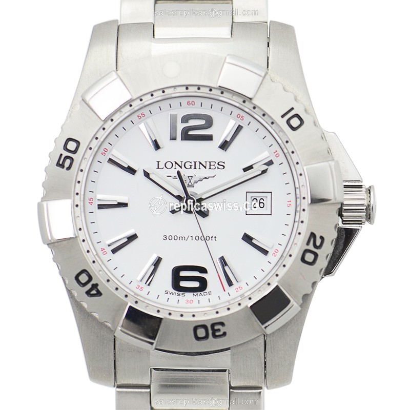 Longines L3.247.4.16.6 Conquest Replica in White Dial & Stainless Steel Case Watch
