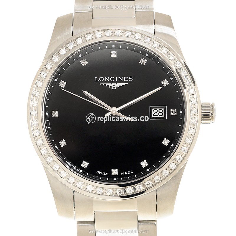 Longines L3.401.0.57.6 Conquest Replica | Automatic Quartz | Black Dial | Stainless Steel Case Watch