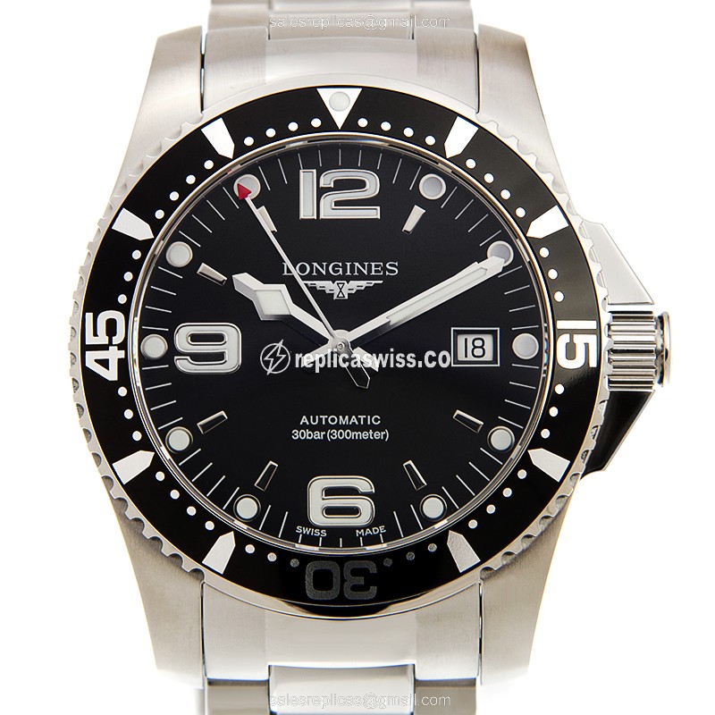 Longines L3.742.4.56.6 Conquest Replica Watch | Automatic Movement | Stainless Steel Case & Black