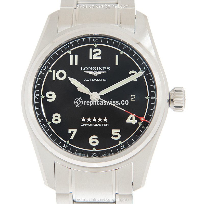 Longines L3.810.4.53.6 Spirit Automatic Steel Case, White Dial & Silver Steel Strap Watch