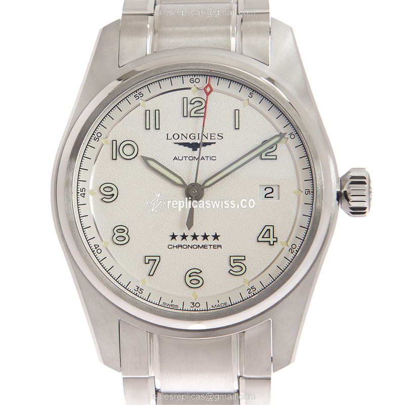 Longines L3.810.4.73.9 Spirit Replica, Automatic Movement, White Dial, Stainless Steel Case Watch