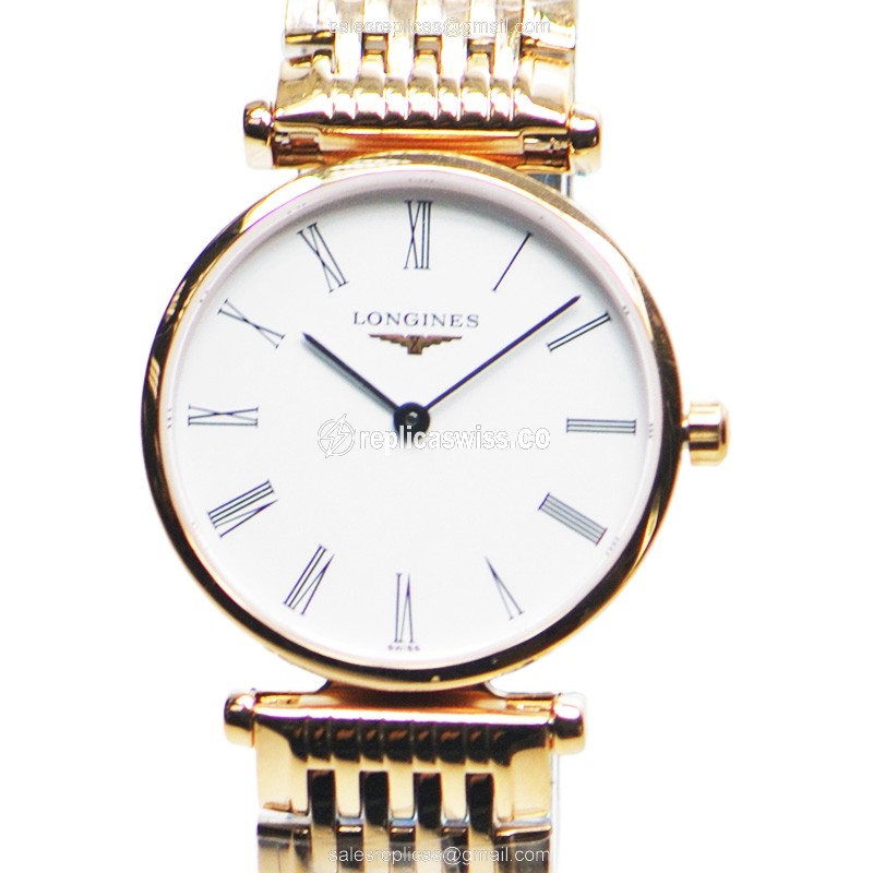 Longines L4.209.1.11.8 Replica Grande | Swiss Quartz | 18kt Rose Gold Case & White Dial Watch