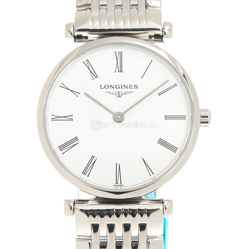Longines L4.209.4.11.6 LA GRANDE Replica, White Dial, Stainless Steel Case & Silver Band Watch