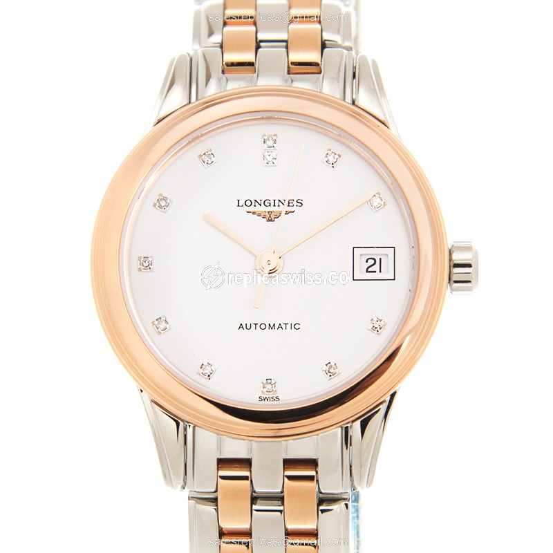 Longines L4.274.3.99.7 Flagship Replica in White Dial & 18kt Gold Case Watch